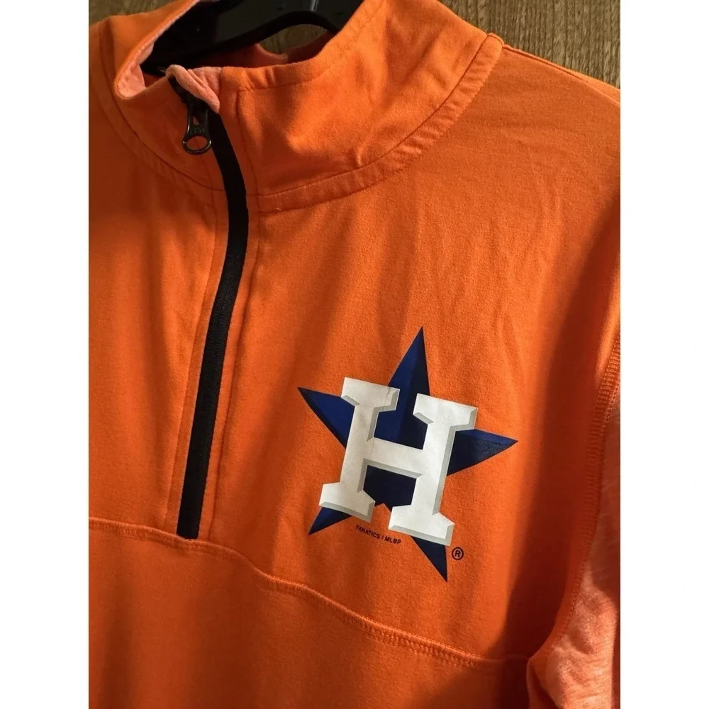 Houston Astros Fanatics Made to Move Synthetic Quarter-Zip Jacket Orange Small